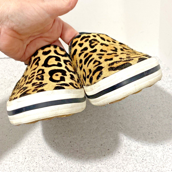 Keds x kate spade Double Decker Sneakers Leopard Print Fur Flats Shoes US 9.5M - Picture 4 of 12